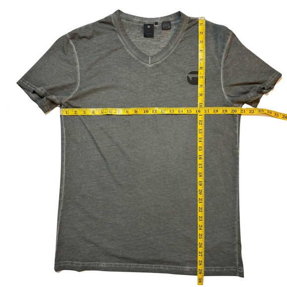 G Star Raw Doax Washed Organic Cotton V-neck T-shirt Size Large - Picture 7 of 12